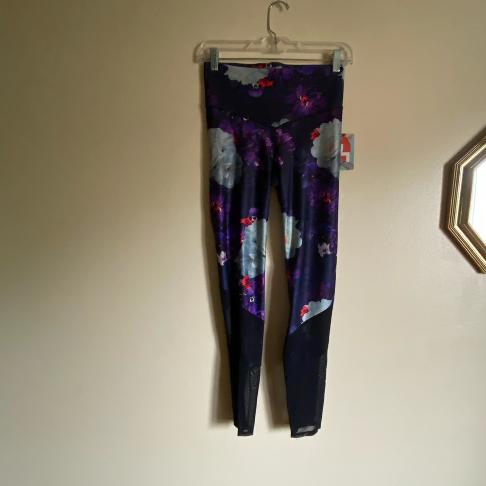JoyLab Floral Print Mesh High-Waisted Leggings